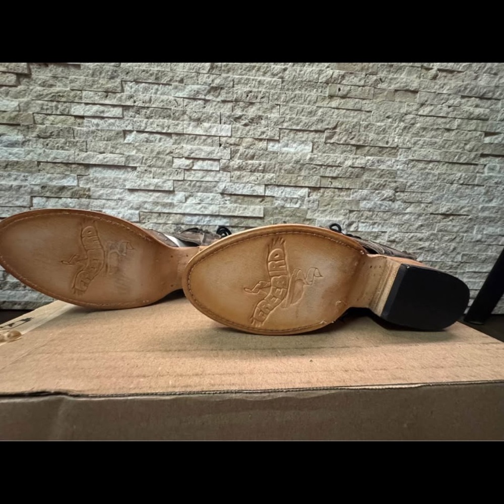 freebird Brown Studded Gladiator Mule Boots - Picture 3 of 4